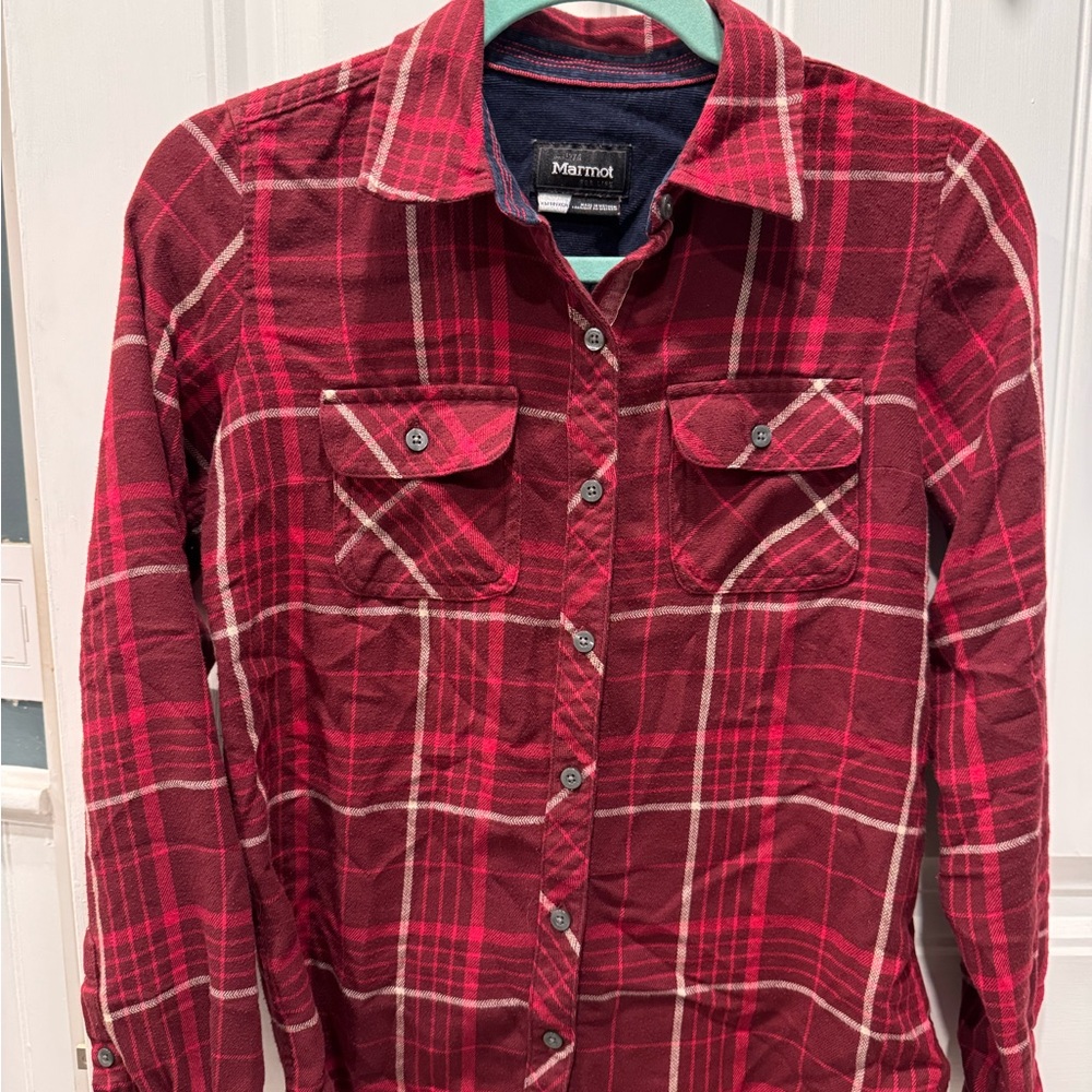 Marmot Red Plaid Button Down Shirt